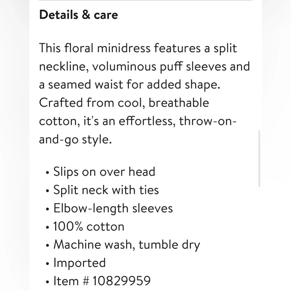 NWT Madewell Splitneck Puff Sleeve Dress in Floral - Picture 6 of 6